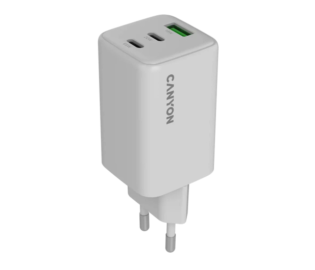 CANYON Ładowarka sieciowa CU65ACC GaN 65W 2xPD 1xQC EU Biała - 1316032 - zdjęcie